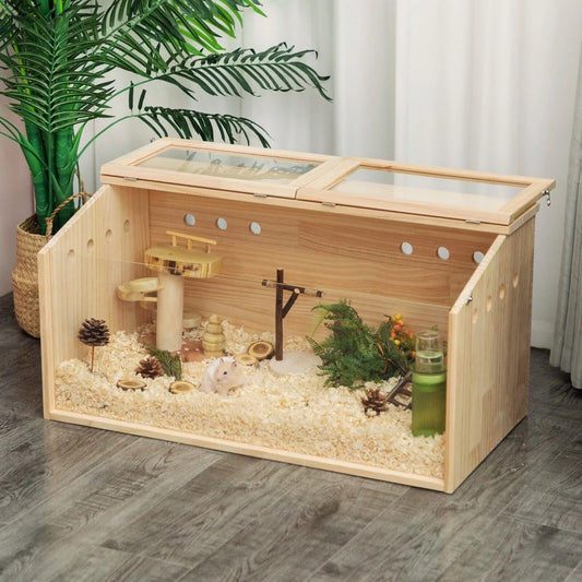 US Wooden Hamster Cage Hamster Hutch Small Animals Hideout with Openable Top hamster cage large guinea pig house