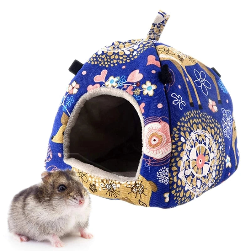 Bed Tent House for Hamster Winter Warm Hideout Cage Hanging Hammock for Small Pets Playing Sleeping Hiding