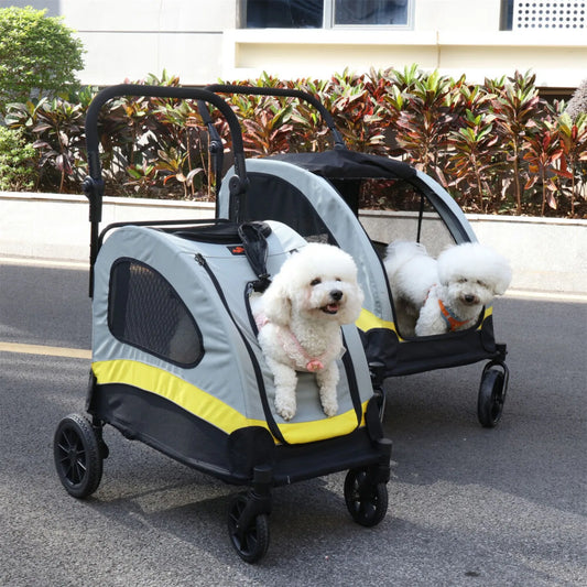 US 4-Wheeled Foldable Pet Stroller, Dog and Cat Trolley, Portable Suitcase, M, L, XL accessories