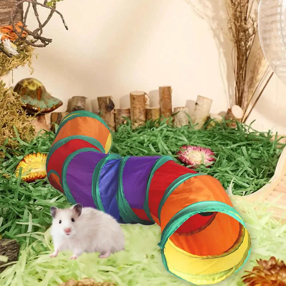 Hamster Tunnel Toy Waterproof Hamster Toy Collapsible S-shaped Hamster Toy Waterproof Hideaway Tunnel for Rabbits Ferrets Small