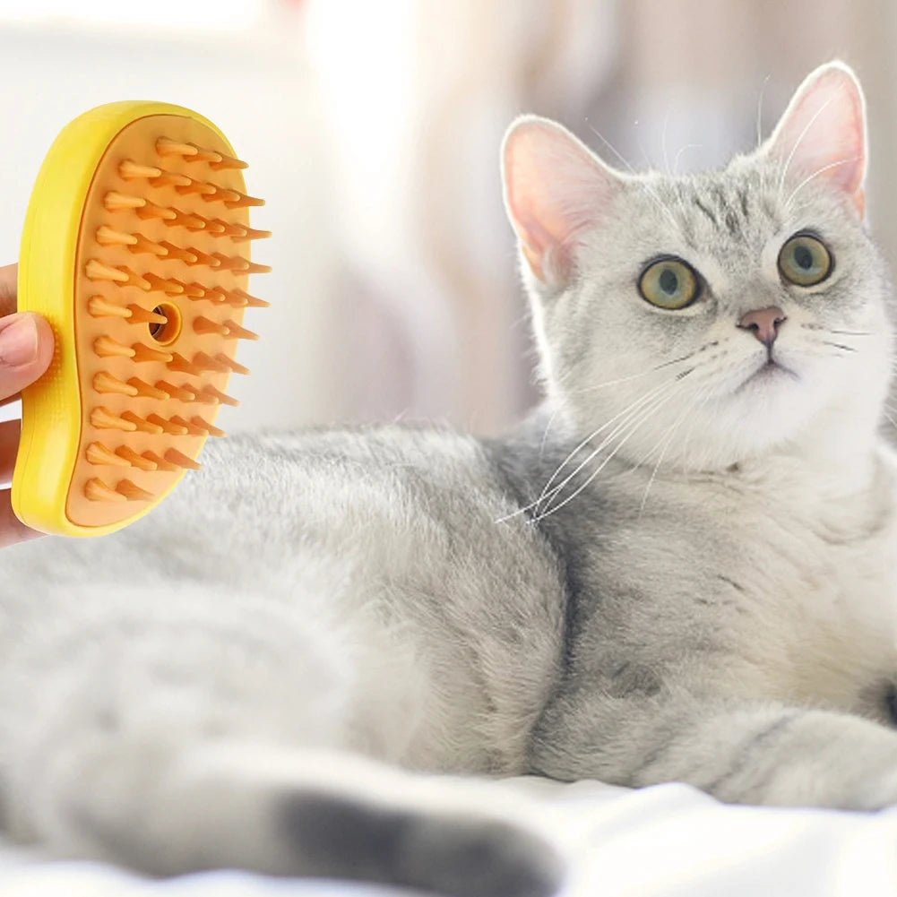 3 In 1 Cat Steamy Brush Dog Grooming Comb Self Cleaning Steam Cat Brush for Massage Dog Cat Hair Remover Comb Grooming Brush