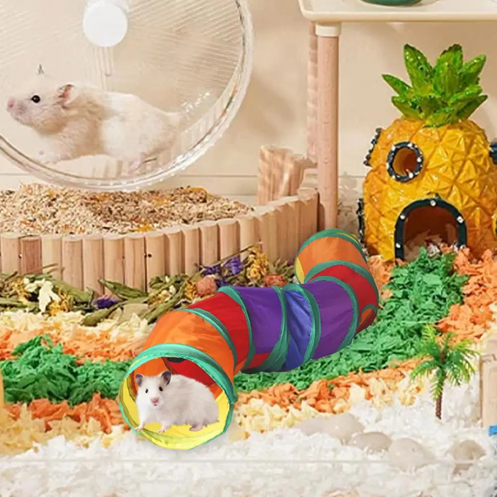 Hamster Tunnel Toy Waterproof Hamster Toy Collapsible S-shaped Hamster Toy Waterproof Hideaway Tunnel for Rabbits Ferrets Small