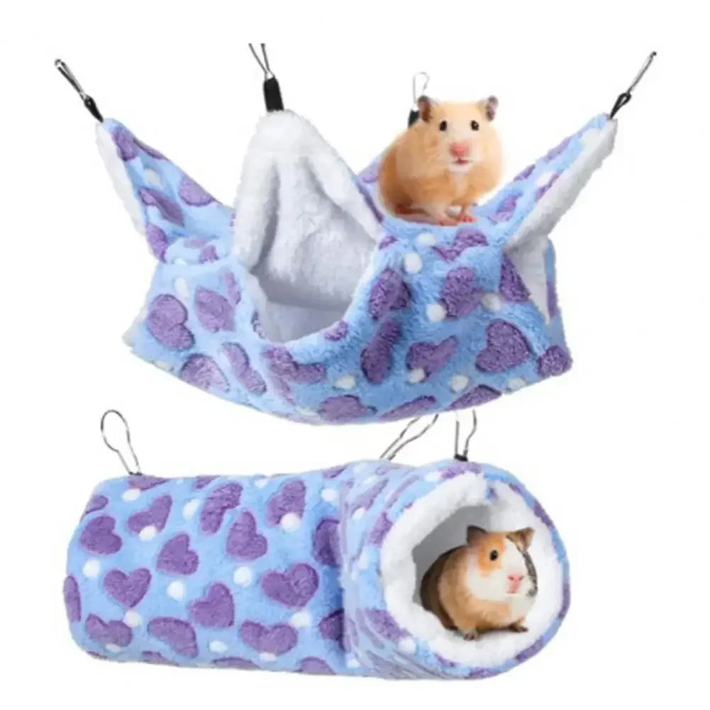 Tunnel Hamster Ferret Pet Supplies Rat Keep Hammock Cage Bed Hanging Warm 2pcs Accessories Chipmunk